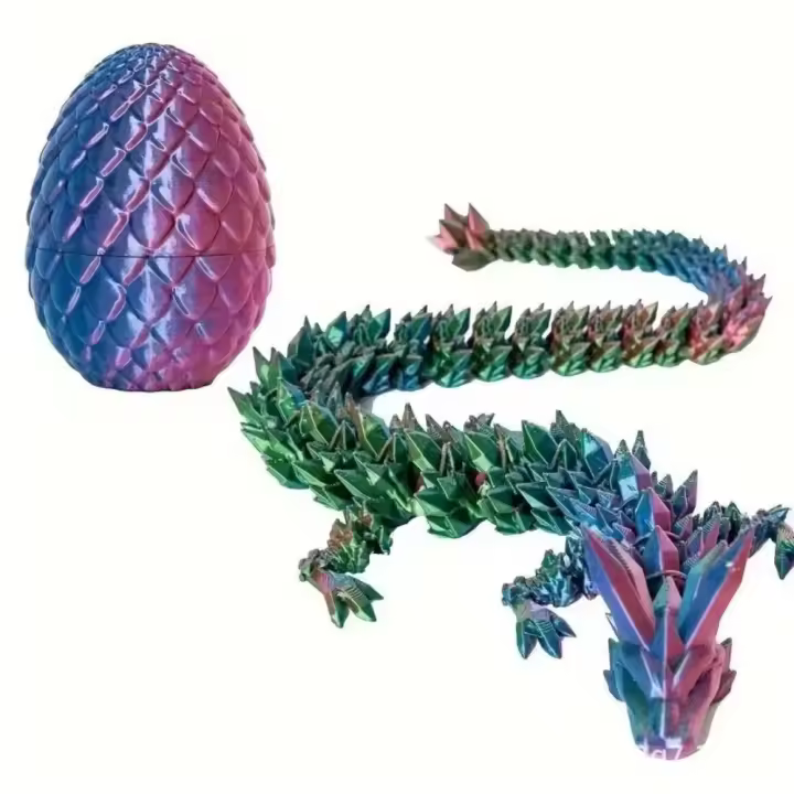1/2PCS Huevo De Dragón 3D Imprimido Modelo De Dragón Articulado Rotativo Y Móvil Adorno De Escritorio Juguete Para Niños - 1