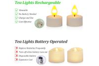 Velas de té recargables, 12 velas LED sin llama con temporizador de control remoto, luz de vela con cables de carga USB para el hogar, habitación, mesa, Halloween, decoraciones de Navidad - details 4