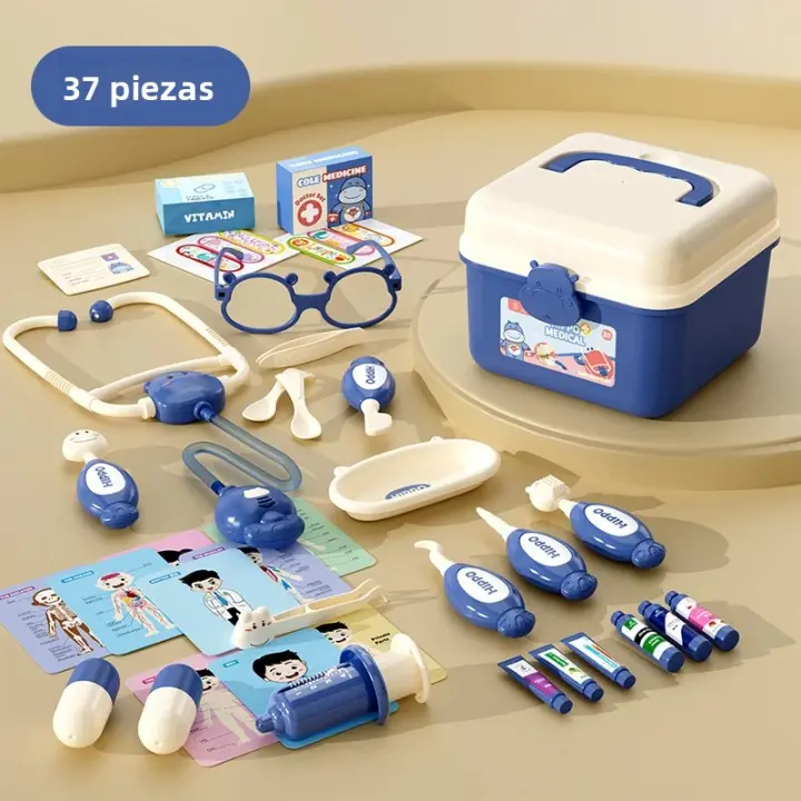 Juego De Doctor Para Niños Con Caja De Almacenamiento Set De Dentista Juguete De Hospital Para Niñas Regalo Para Niños Pretend Play Unisex - 1