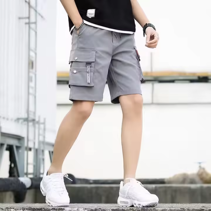 Shorts De Verano Para Hombre, Pantalones Medianos Sueltos Y a La Moda, Capris Para Instagram, Cintura Media, Pierna Ajustada - 1