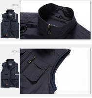 Chaleco Sin Mangas De Algodón Para Hombre Talla 5XL Con Bolsillos Multípleulos Estilo Casual Verano Chaleco Acolchado Con Cierre De Cremallera - details 0