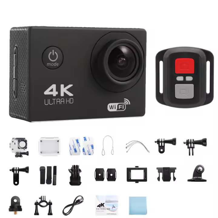Cámara Impermeable 4K 1080P/30FPS WiFi 2,0 170D Cámara de Acción para Casco Grabación de Video - 1