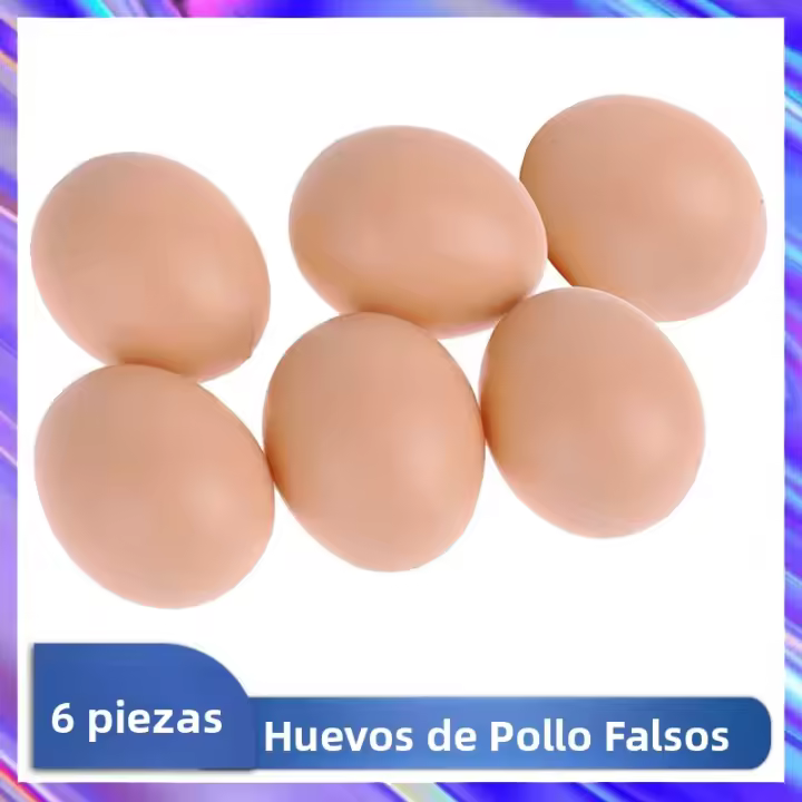 24-6pcs Huevo De Pato Falso Para Jaula De Ponedora Simulación De Eclosión Graffiti Huevos Inocentes Juguete Para Hen De Pollo Adivinanza De Plástico - 1