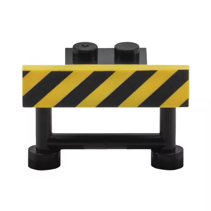 PLAYZOCO Señal trafico Barrera de Emergencia Juguetes construcción, señal trafico Juguete, Accesorio señalización Juguetes, Mini Barrera tráfico, 2.1cm Altura x 3.2cm Ancho, Compatible con Lego - 1