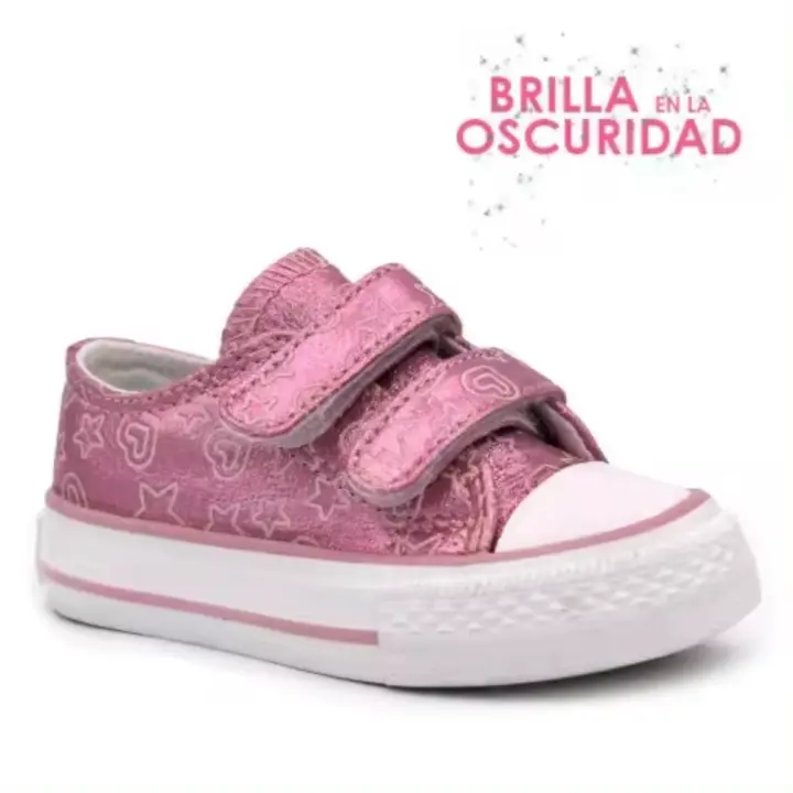 Zapatilla lona Bubble para niña C913 color rosa - 1