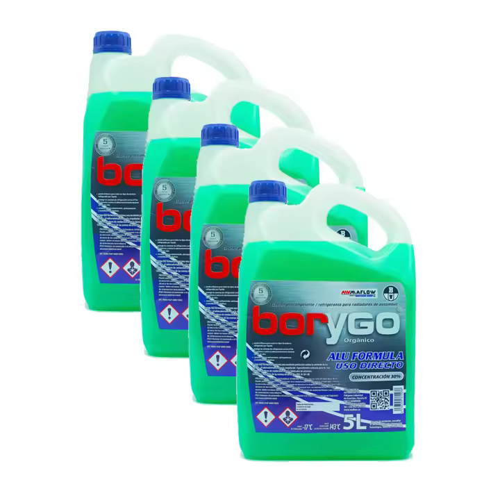 4 x Anticongelante refrigerante Borygo 30% Orgánico Verde - 5L - 1
