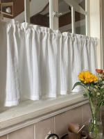Cortina De Pared Blanca Opcional Estilo Nórdico Minimalista Americana Cortina Media Cortina Corta Ventana Flotante Material 100% Poliéster - details 7