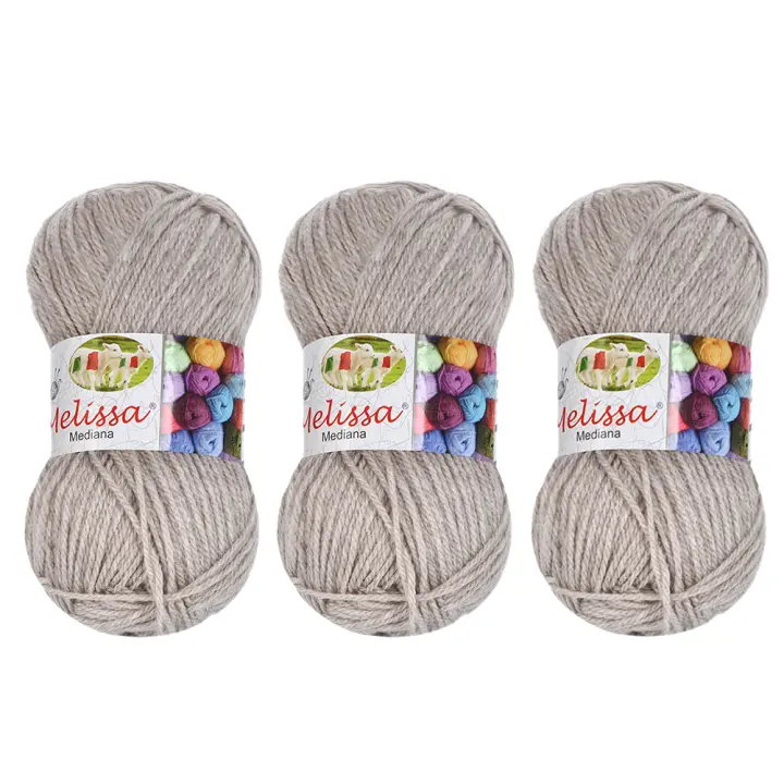Tesosy / Melissa 3pcs Hilo 100% Acrilico Ovillo de Lana (200m 100g * 1=50g * 2) - 1