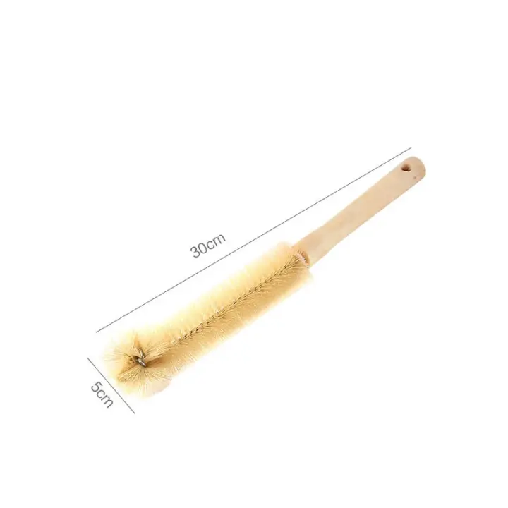 Cepillo De Limpieza Para Botellas De Alimentación Con Mango Largo De Madera Herramientas De Limpieza Del Hogar Para Bebés Y Cerveza Termo - 1