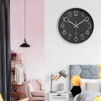 30 cm de diámetro Reloj de pared, Estilo Moderno Movimiento de Cuarzo Silencioso, Reloj de pared con números et Funciona con Pilas, para Sala de Estar, Cocina, Oficina, Dormitorio, Bar, Escuela - details 1