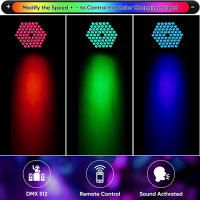Luz De Escenario LED RGB 60 LEDs DMX512 Paralelo Plano Efectos Multifuncionales Estroboscópico Para Fiesta Boda DJ Disco - details 2