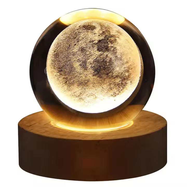 Lámpara De Cristal 3D Con Proyecciones Galácticas Y Planetarias Luz Nocturna USB Para Ambiente Cómodo Plasma Ball - 1