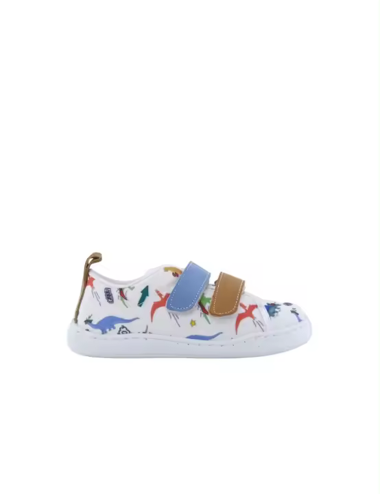 ZAPATO DEPORTIVO ESCOOLERS RESPETUOSO VALDERROBRES DOBLE VELCRO LONA DINOSAURIOS - 1