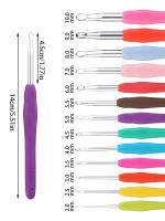 Kit De Agujas De Tejer IMZAY Con Mango De Goma Y Herramientas De Costura Incluye Agujas De Plástico Cuchillo De Acero Inoxidable Y Gancho De Crochet Colores Variados - details 1