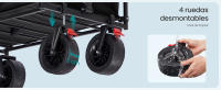 SONGMICS Carrito Plegable, Gran Capacidad 200 L, Carro de Jardín con Asa, para Exteriores, Carga 180 kg, Negro/Gris - details 3