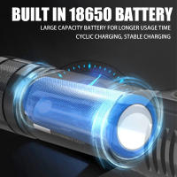 Linterna Frontal LED Recargable Super Brillante Con Batería 18650 Integrada Para Camping Pesca Aventura Al Aire Libre Impermeable Con Modos De Interruptor Alto/Medio/Bajo - details 4