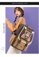 Mochila Grande Capacidad Para Escuela Kapybara Explosiva Estilo Preppy Con Dibujos Animados Para Estudiantes De Secundaria Material De Poliéster Con Forro Trenzado Cierre De Cremallera - details 10