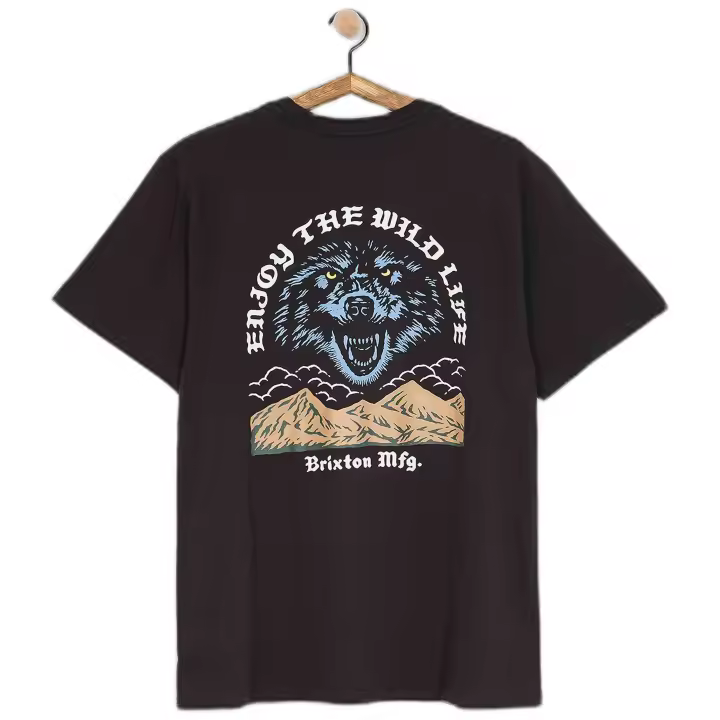 Camiseta de Manga Corta Brixton Mercy para hombre en color negro - 1
