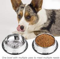 3PCS Cat Bowl, Tazón de fuente de acero inoxidable para gatos y perros Bowl Pet Supplies (parte inferior: 15cm. Tazón Boca: 11cm - details 2