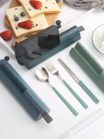 Juego De Utensilios De Cocina Reutilizable De Acero Inoxidable 304 Para Viajes Y Camping Incluye Cuchillo Fork Cuchara Y Chopsticks Con Estuche Portátil - details 7