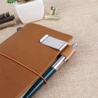 Stonego Portaestilográficos Hecho a Mano En Cuero Con Cierre De Cobre Y Acero Inoxidable Organizador Para Cuaderno Y Papel Herramientas De Escritura Para Oficina - details 5