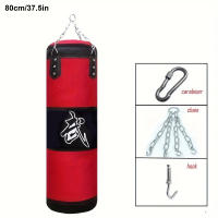 Bolsa De Golpes Pesada Para Boxeo Con Gancho Para Techo Y Cadena De Acero Para Entrenamiento De Fitness MMA Kickboxing Muay Thai Karate Taekwondo Roja - details 5