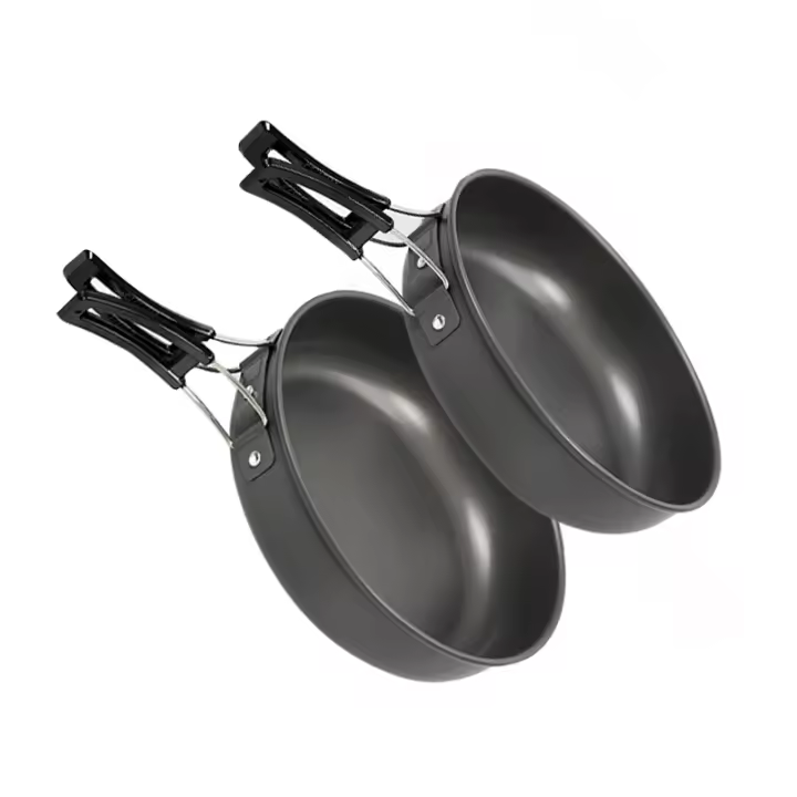 Sartén De Camping WESTTUNE De Aluminio Plato De Picnic Con Manija Plegable Portátil Cocina Al Aire Libre Herramientas De Cocina Para Senderismo - 1
