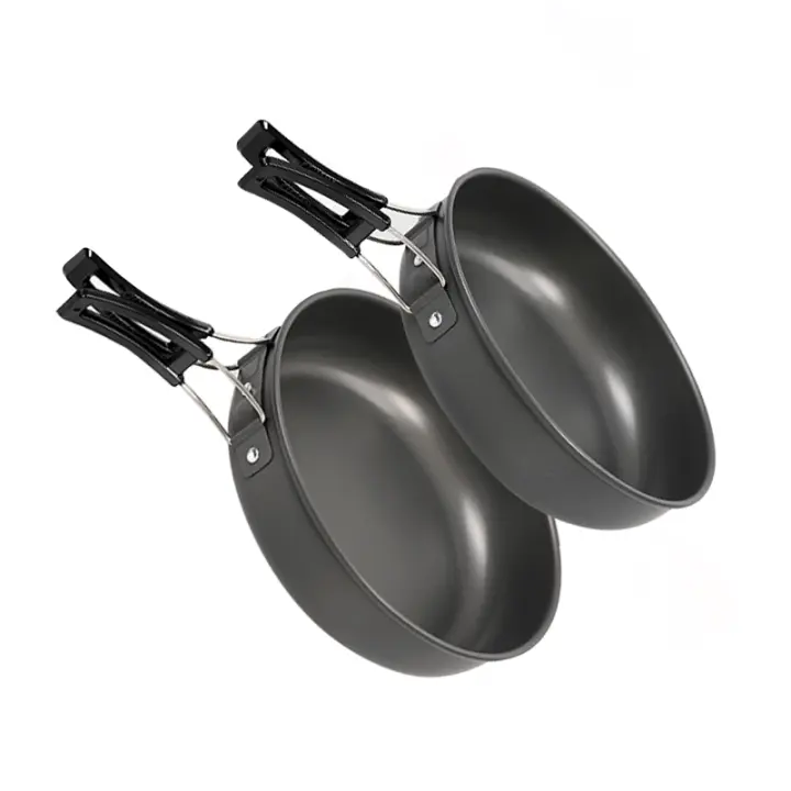 Sartén De Camping WESTTUNE De Aluminio Plato De Picnic Con Manija Plegable Portátil Cocina Al Aire Libre Herramientas De Cocina Para Senderismo - 1