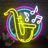 Luz De Neón Saxofón LED Decoración Para La Pared Luz De Música Jazz Luz Decorativa Para El Dormitorio Fuente De Alimentación DC Potencia Luminosa 249-2000 - details 4