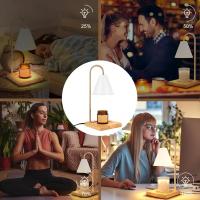 Lámpara De Mesa Calentadora De Velas Con Base De Madera Luz Dimmer Para Decoración De Habitación Y Hogar Accesorios Para Velas Y Luz - details 6