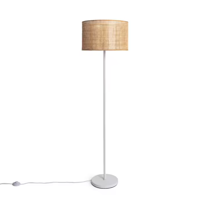 Ledkia Lámpara de Pie Ratán y Metal ILUZZIA - Diseño Único y Elegante - 1