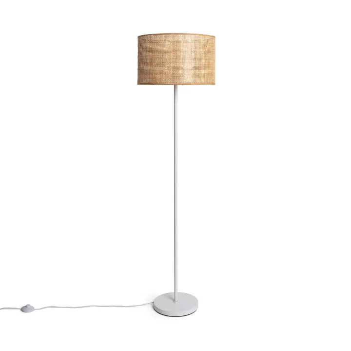 Ledkia Lámpara de Pie Ratán y Metal ILUZZIA - Diseño Único y Elegante - 1