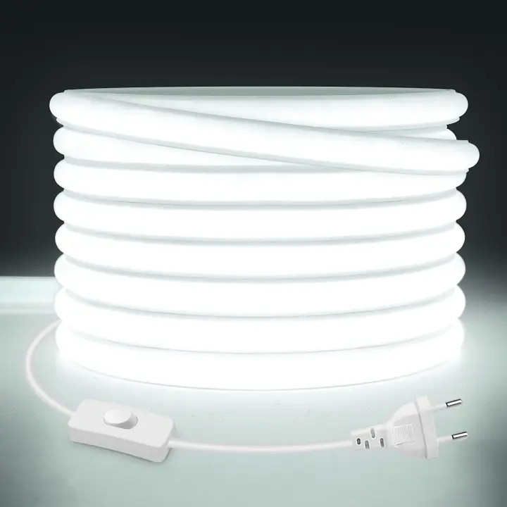 Tira De Luz LED COB Flexible 220V EU Plug Impermeable Alta Brillo Para Decoración De Techo Y Habitaciones Con Chip SMD2835 - 1