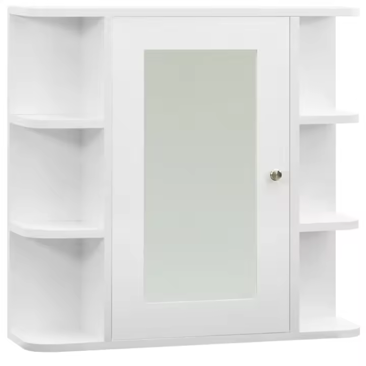 Armario de baño con Espejo Blanco 66x17x63 cm MDF - 1