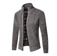 Cardigan De Cuello Alto Para Hombre Con Cremallera Thicken De Algodón Tejido En Jacquard Suéter Grueso Y Caliente Para Otoño Y Invierno Estilo Casual - details 5