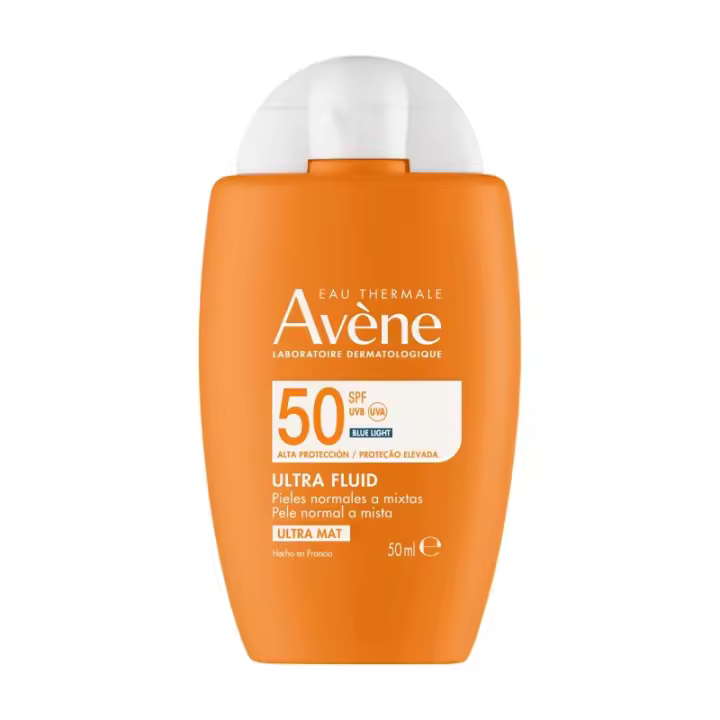 Avène AVENE Fluido Ultra Mat SPF 50+ para Piel Sensible y Grasa con Efecto Matificante y Protección Antioxidante - 1