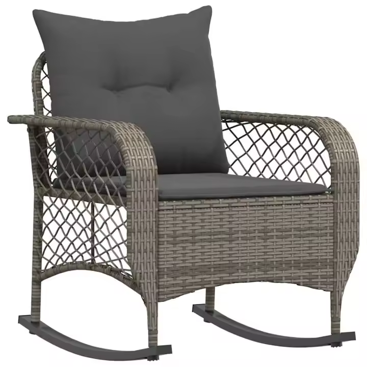 Silla mecedora de Jardín con Zapatos sintético Gris - 1