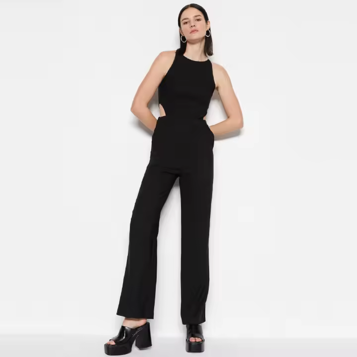 Trendyol Black Woven Long Cut Out / Window Detail Jumpsuit Twoss19Lj0139 - 1