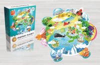 Rompecabezas De Papel Irregular Cartoon Para Niños Juguete Educativo Mini Desafío Montessori 24-28-36 Piezas Estilo Animal Espacial Oceanos - details 11