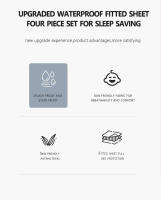 Juego De Cama Sólido 3/4 Piezas Con Sábana Ajustable Y Fundas De Almohada En Microfibra Blanca Y Gris Tamaño Queen King Full Twin - details 4