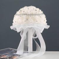 Bouquet De Novia Artificial Romance Giratorio Alrededor De Flores Tamaño 1 Pieza Material Poliéster Estilo Cuento De Fadas Para Novio Y Novia - details 0