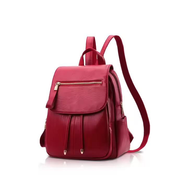 Mujeres DE LA MANERA mochila, mini Faux leather Ladies mochila, bolso hombro, niñas, vino Rojo - 1
