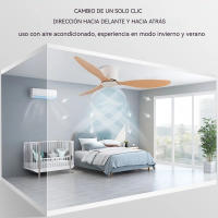 Ventilador de techo WOOX 2 en 1 con motor DC de cobre silencioso, luz LED de 86 cm (34") que cuida la vista, control remoto, 45 W, 6 velocidades, función de temporizador/inversión/memoria. Ideal para dormir o estudiar en casa - details 7