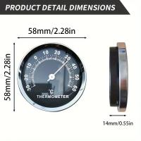 Termómetro - Escala doble (-40 a 212 °F/-60 a 20-14 °C), superficie negra fácil de leer - Ideal para automóviles, uso en interiores y exteriores, campamentos - No requiere baterías, accesorio de viaje compacto - details 1