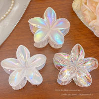 3pcs Clip Para El Cabello De Mujer Forma De Flor Mermaid Laser Tamaño Grande 8cm Color Rosa/Blanco Plástico Ligero Moda - details 3