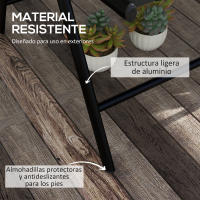 Outsunny Conjunto de 2 Sillas de Camping Plegables Sillas de Jardín con Marco de Aluminio Reposacabezas y Reposabrazos Carga 130 kg para Terraza Playa 54x67x108 cm Negro - details 4