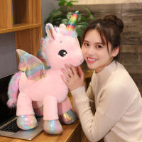 Muñeco De Peluche Suave Y Lindo De Unicornio Con Arcoíris Para Niñas Juguetes De Algodón PP Decoración De Hogar Regalo Con Almohada Rosa Para Niños - details 5