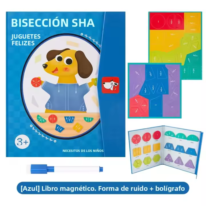 Juguetes Educativos Magnéticos De Fracciones Para Niños Y Padres Juego Interactivo De Formas Geométricas Tablero Divisor De Fracciones Madera - 1
