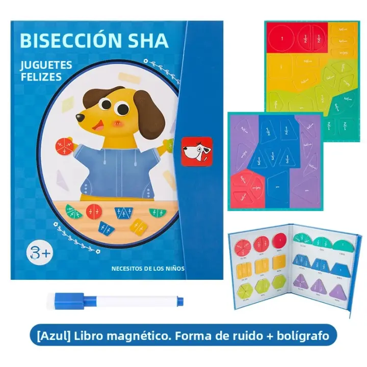 Juguetes Educativos Magnéticos De Fracciones Para Niños Y Padres Juego Interactivo De Formas Geométricas Tablero Divisor De Fracciones Madera - 1