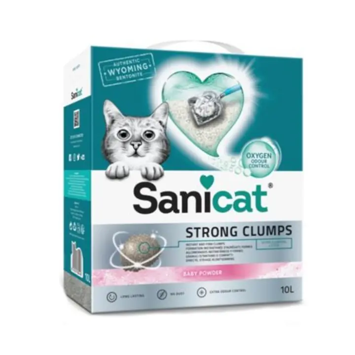Sanicat Strong Clumps Arena Para Gatos Con Aroma A Talco 6 L - 1